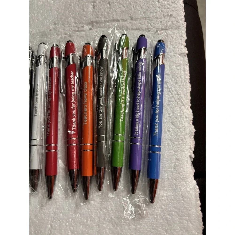 Lot of Teacher Appreciation Stylus Pens Assorted Colors Ballpoint Gift Pack